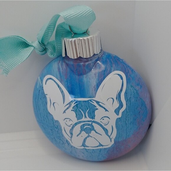 Ornament French Bulldog Dog Christmas Decorations Plastic Bulb Hand Made - Picture 2 of 6